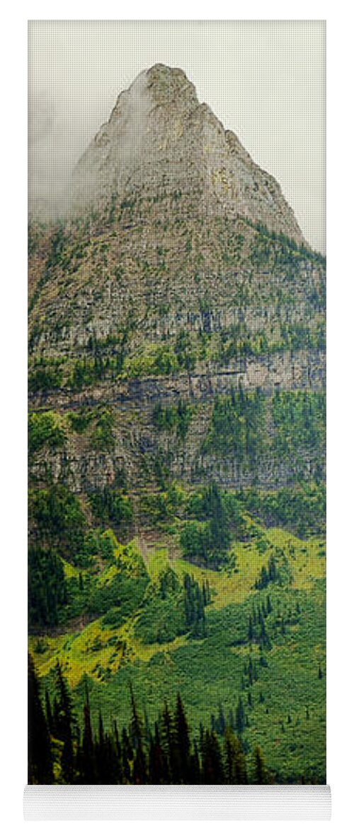 Mountains Yoga Mat featuring the photograph Misty Glacier National Park View by Kae Cheatham