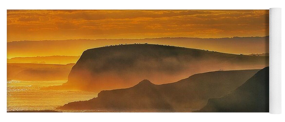 Misty Island Sunset Yoga Mat featuring the photograph Misty Island Sunset by Blair Stuart
