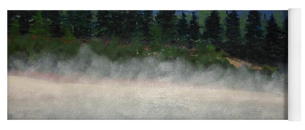  Yoga Mat featuring the painting Misty Morning on the Mountain by Barrie Stark