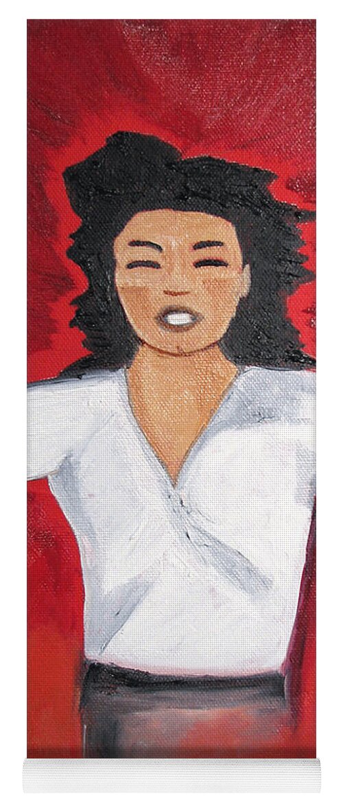 Michael Jackson Yoga Mat featuring the painting MJ one of five number five by Patricia Arroyo