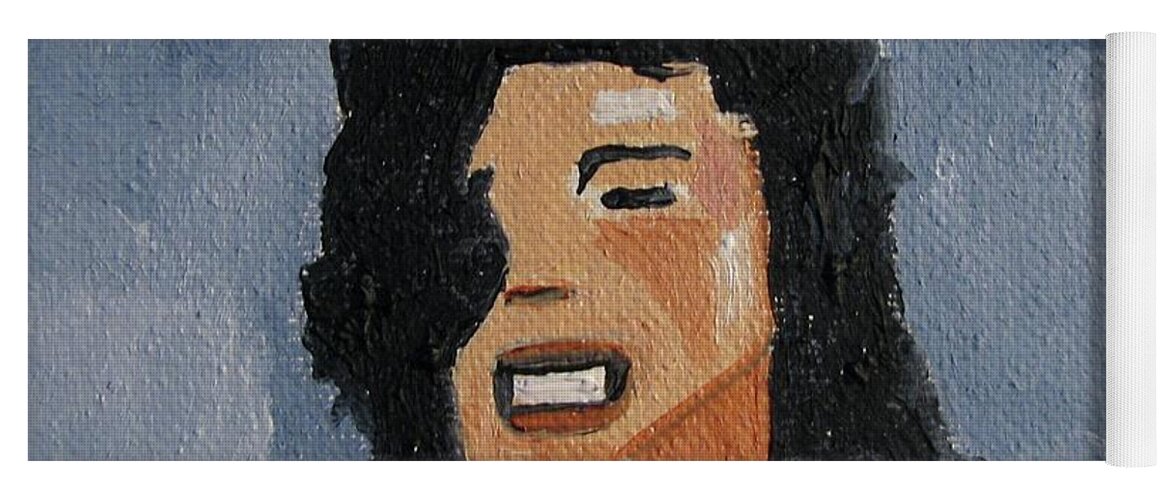 Michael Jackson Yoga Mat featuring the painting MJ one of five number two by Patricia Arroyo