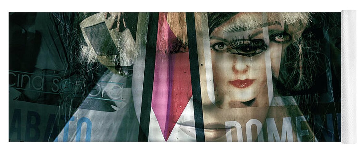 Collage Yoga Mat featuring the digital art Modern way of life by Gabi Hampe