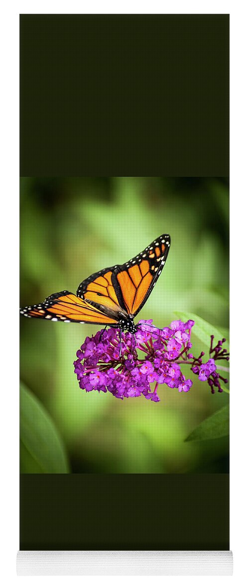 Monarch Yoga Mat featuring the photograph Monarch Moth on Buddleias by Carolyn Marshall