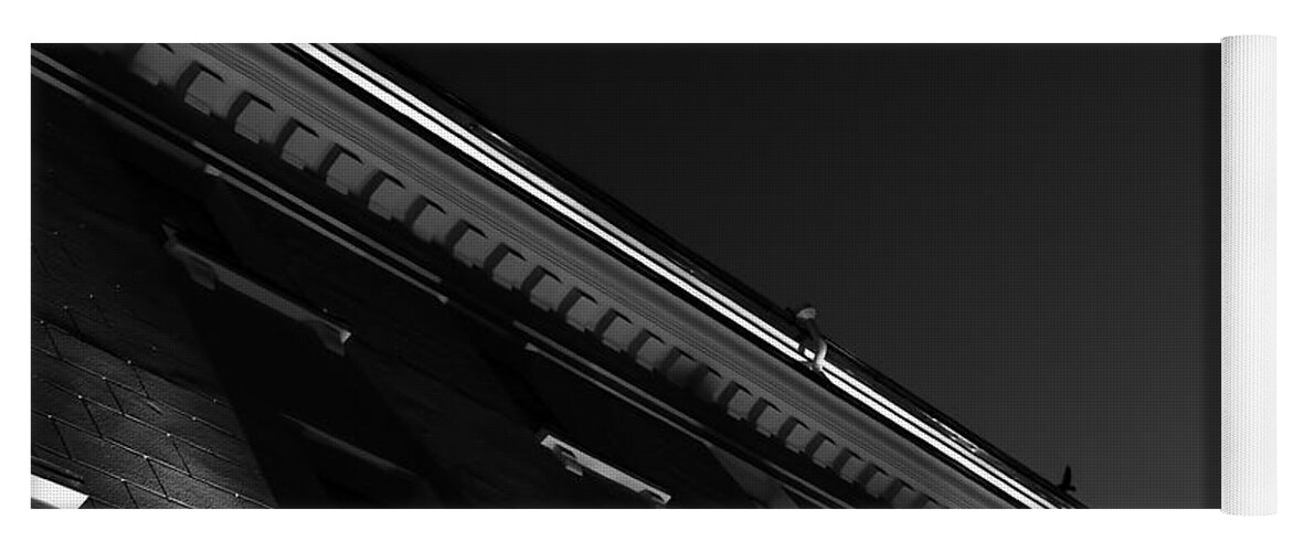 Wall Art Yoga Mat featuring the photograph Monochrome Black and White Building Abstract by John Williams