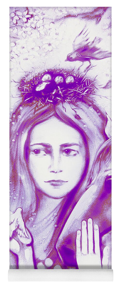 Russian Artists New Wave Yoga Mat featuring the painting Month May Allegory. Lavender by Elena Vedernikova