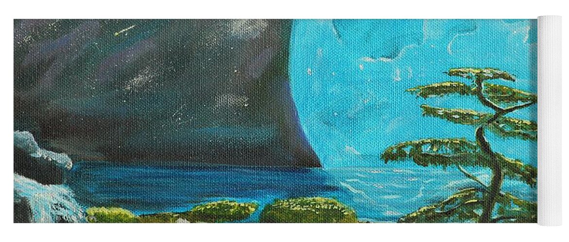 Blue Moon Yoga Mat featuring the painting Moon Light Dreams by David Bigelow