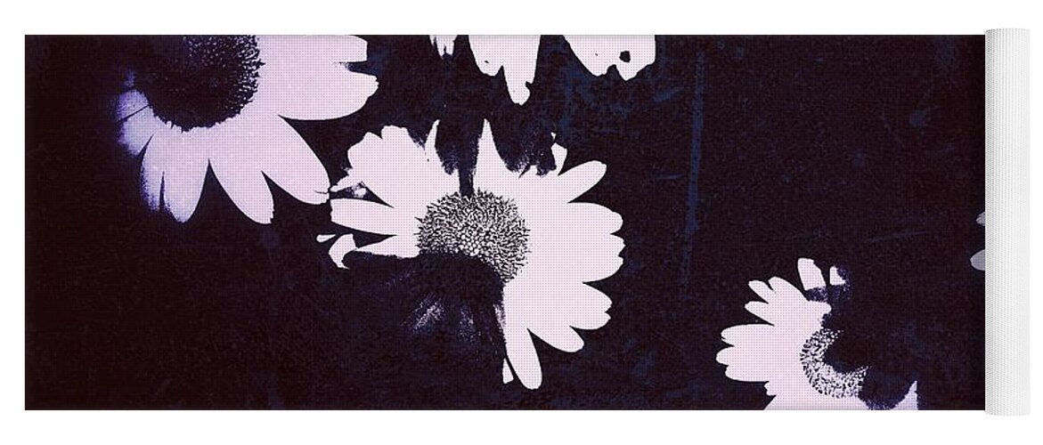 Daisy Yoga Mat featuring the painting Moonlight Daisies by Jacqueline McReynolds