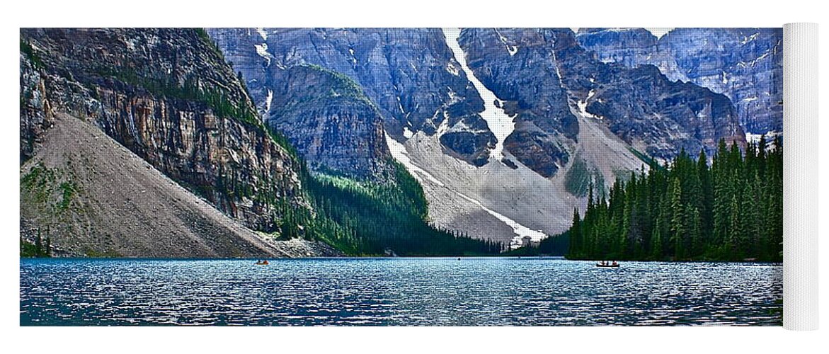 Lake Yoga Mat featuring the photograph Moraine Lake in Color by Linda Bianic