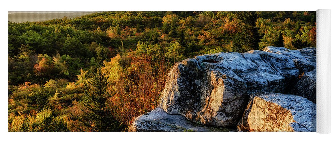 Autumn Yoga Mat featuring the photograph Morning at Bear Rocks by Thomas R Fletcher