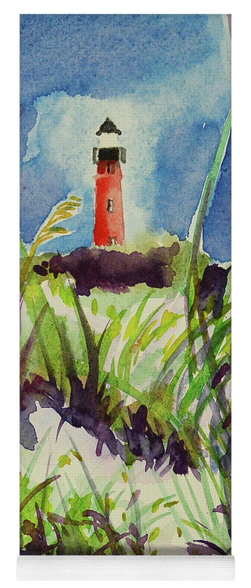 Light House Yoga Mat featuring the painting Morning at the Lighthouse by Julianne Felton