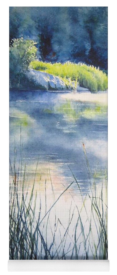 Landscape Yoga Mat featuring the painting Morning by Barbara Pease