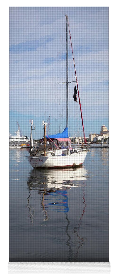 Boats Yoga Mat featuring the photograph Morning Float in Oil Painting by Debra and Dave Vanderlaan