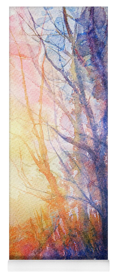 Morning Yoga Mat featuring the painting Morning Glow by Rebecca Davis