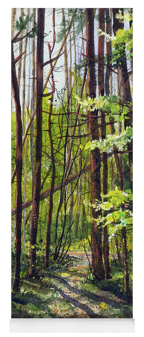 Forest Yoga Mat featuring the painting Morning Light by Cheryl Johnson