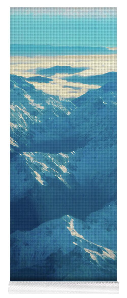 Blue Yoga Mat featuring the photograph Morning Light on the Southern Alps by Steve Taylor