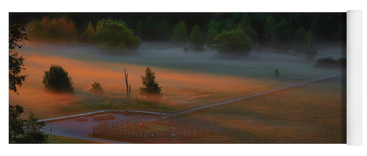 Morning Mist Over Dyarna Yoga Mat featuring the photograph Morning mist over Dyarna #h7 by Leif Sohlman