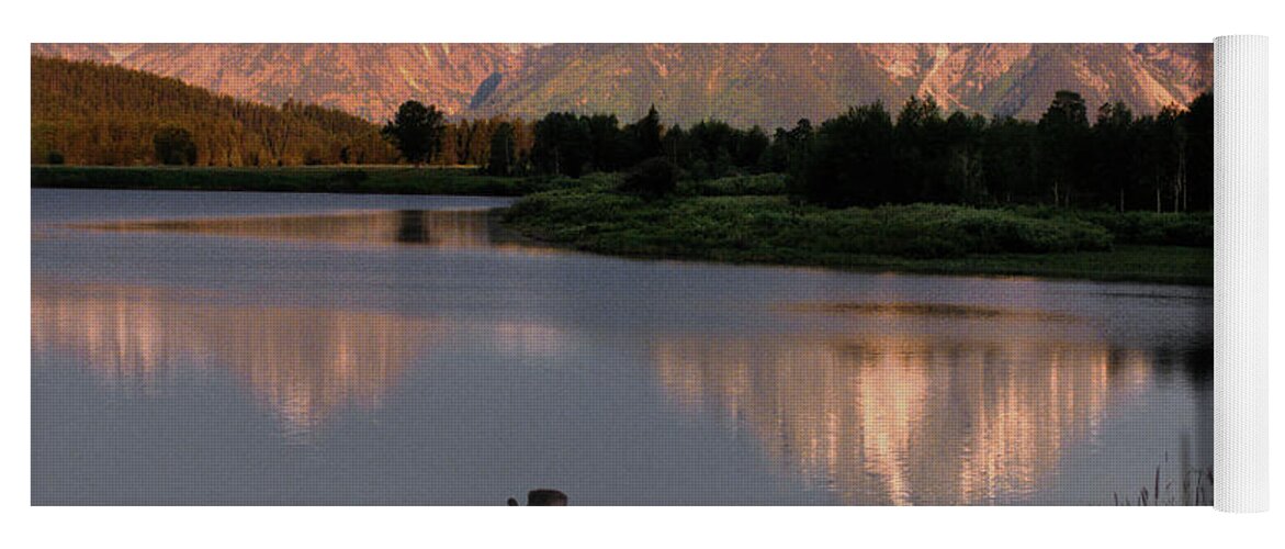 Grand Teton Yoga Mat featuring the photograph Morning Tranquility by Sandra Bronstein