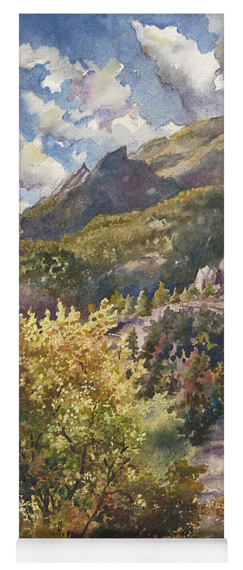 Autumn Painting Yoga Mat featuring the painting Morning Walk at Mount Sanitas by Anne Gifford