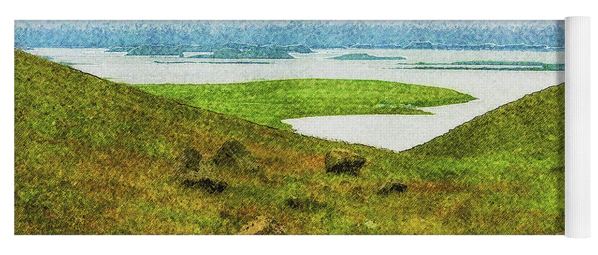 Iceland Yoga Mat featuring the digital art Mosquito Lake by Frans Blok