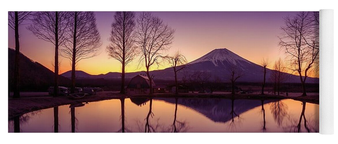 Mount Fuji Yoga Mat featuring the digital art Mount Fuji by Maye Loeser