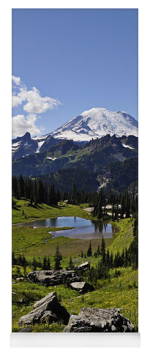 Colorful Yoga Mat featuring the photograph Mount Rainier by Pelo Blanco Photo
