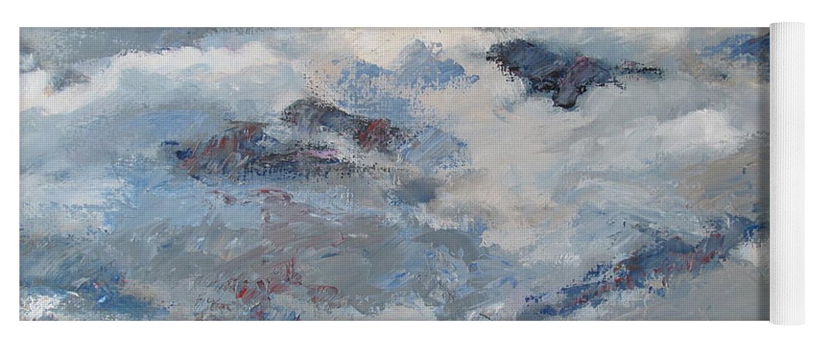 Mountains Yoga Mat featuring the painting Mountain Mist by John Nussbaum