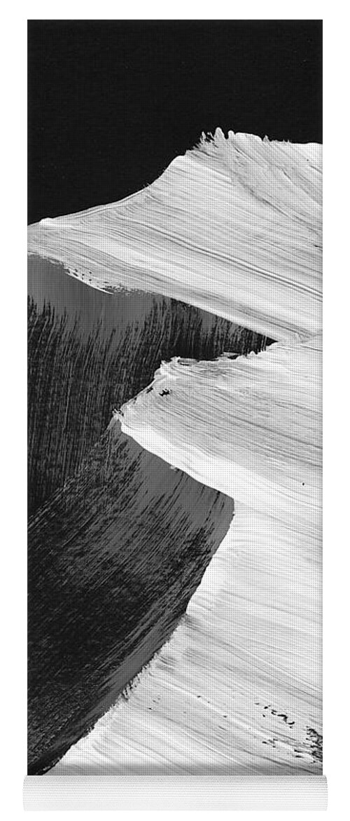 Black And White Painting Paintings Yoga Mat featuring the painting Mountain Peak 4 by Lidija Ivanek - SiLa