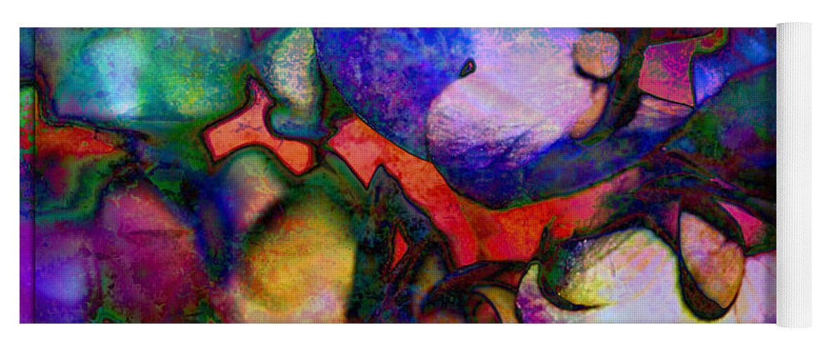 Abstract Yoga Mat featuring the digital art Mrs. Chagall's Hydrangeas by Barbara Berney