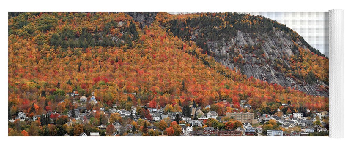 New Hampshire Yoga Mat featuring the photograph Mt Forest and Berlin with Autumn Colors by Brett Pelletier