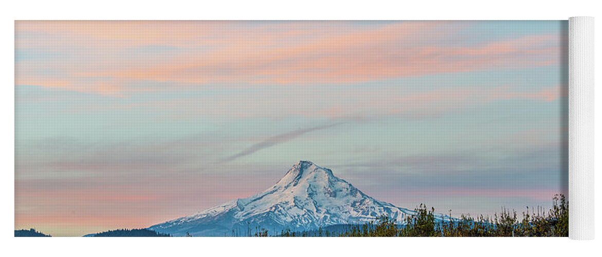 Landscape Yoga Mat featuring the photograph Mt.Hood in Morning glow by Hisao Mogi