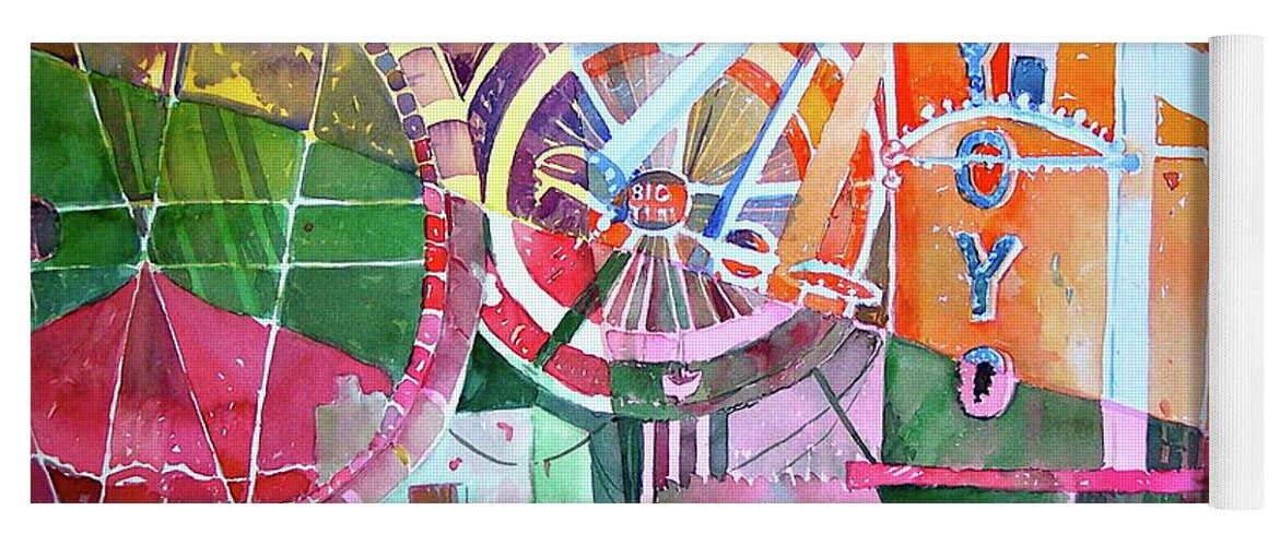 Ferris Wheel Yoga Mat featuring the painting Mumbo Jumbo by Patsy Walton