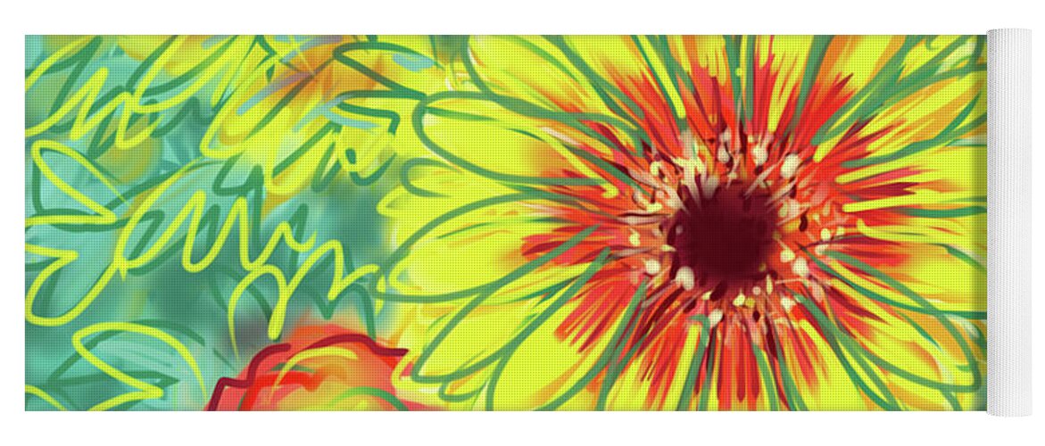 Flowers Yoga Mat featuring the painting Mums The Word by Jean Pacheco Ravinski