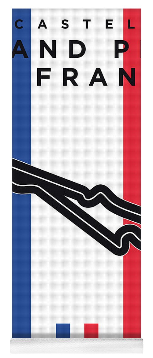Minimal Yoga Mat featuring the digital art My F1 France Race Track Minimal Poster by Chungkong Art