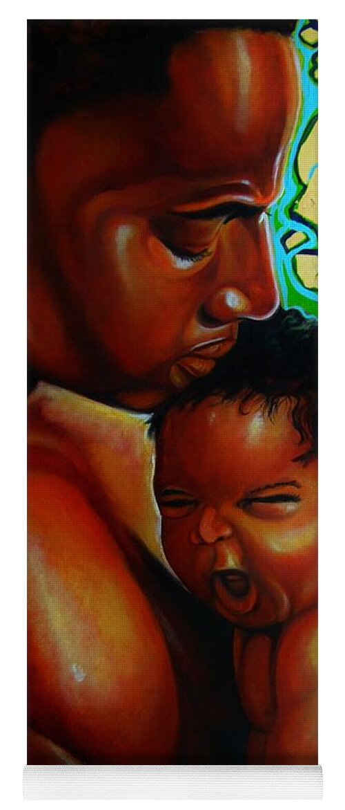 African American Art Yoga Mat featuring the painting My First Born by Emery Franklin