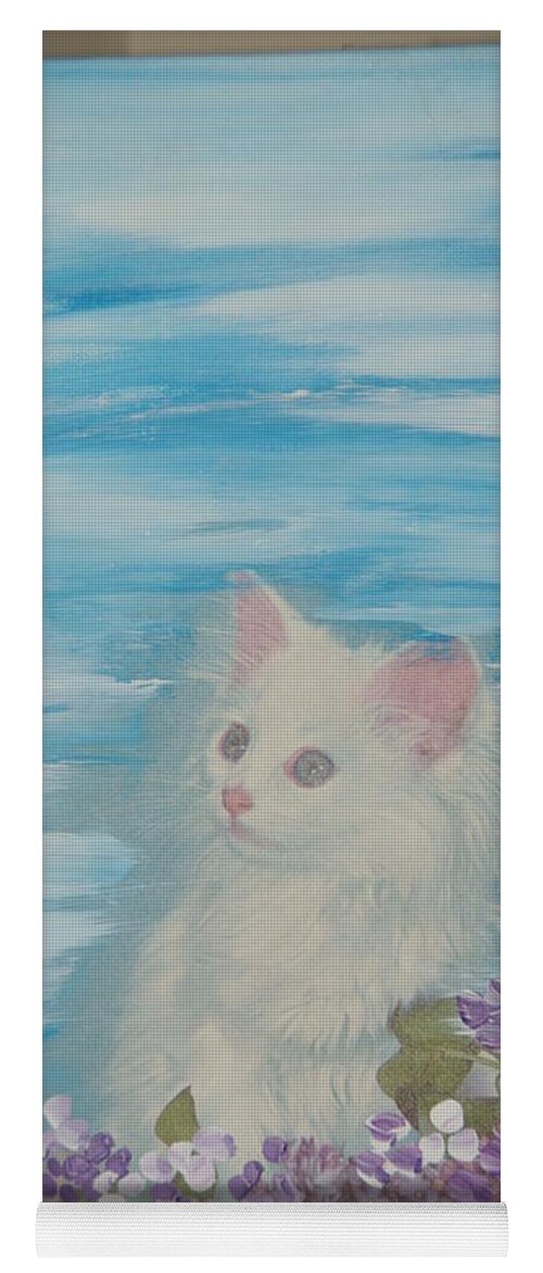 Acrylic Yoga Mat featuring the painting My little cat by Sima Amid Wewetzer