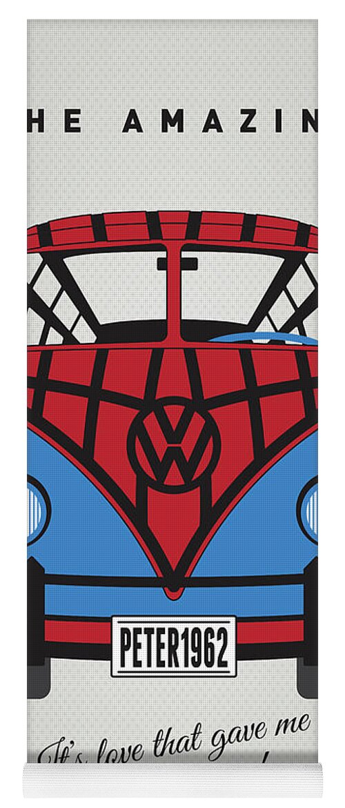 Superheroes Yoga Mat featuring the digital art MY SUPERHERO-VW-T1-spiderman by Chungkong Art