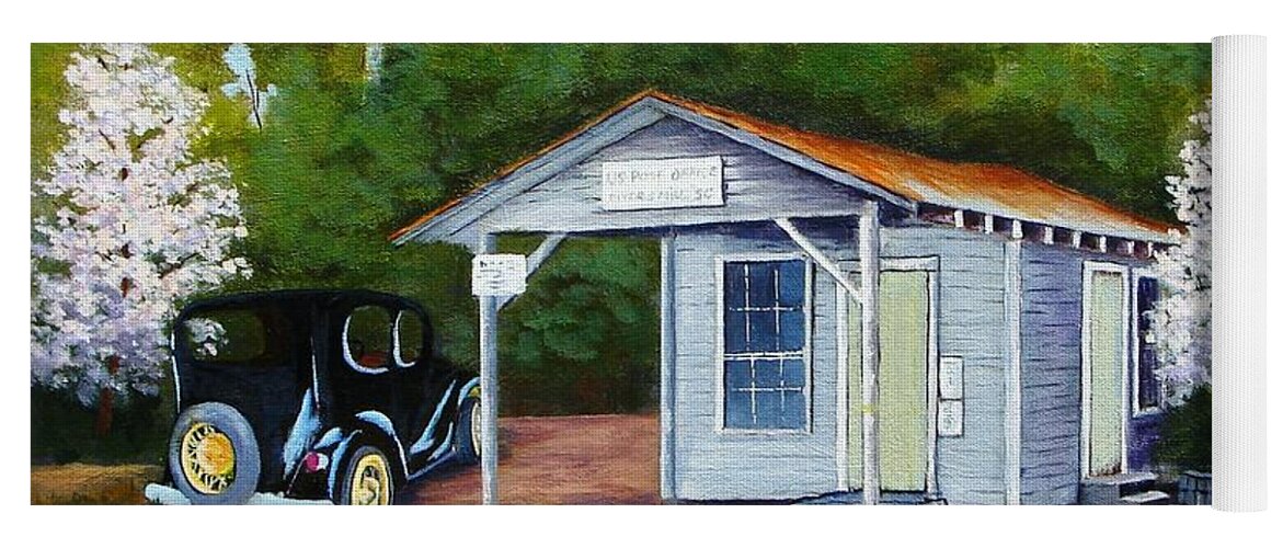 Building Yoga Mat featuring the painting Myers Mill Post Office by Jerry Walker