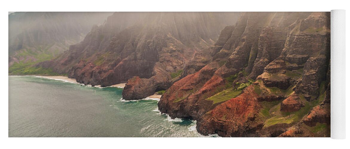 Na Pali Coast Pacific Ocean Kauai Island Hawaii Seascape Yoga Mat featuring the photograph Na Pali Coast 4 - Kauai Hawaii by Brian Harig