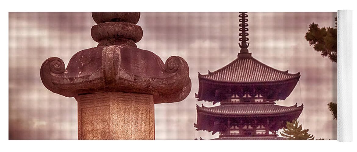 Japan Yoga Mat featuring the photograph Nara Pagoda by Rich Isaacman