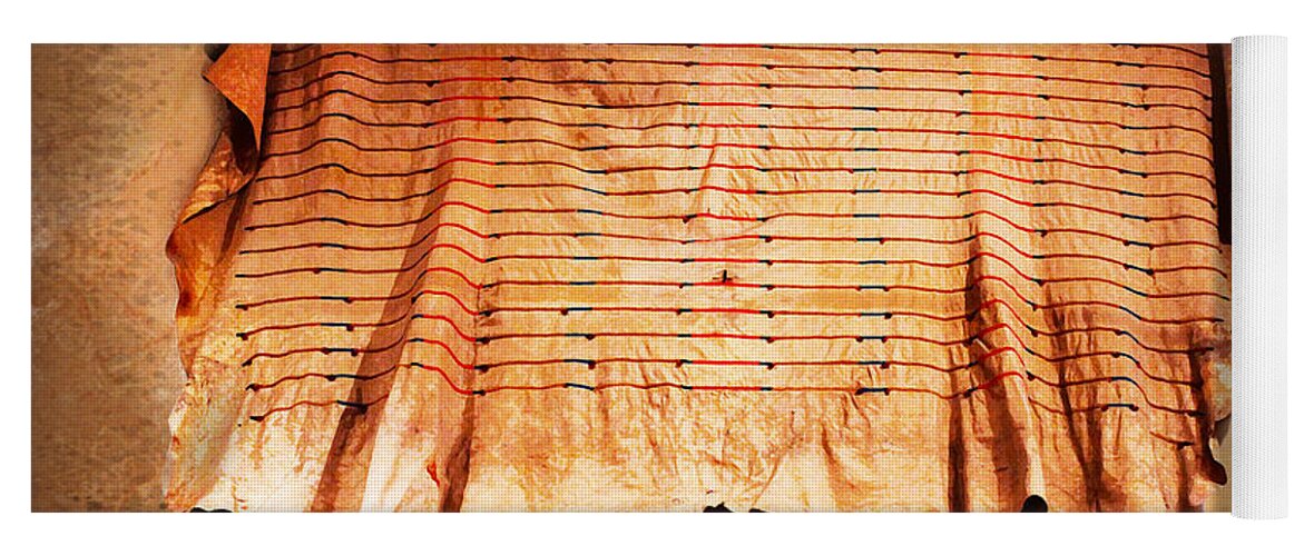 Susan Vineyard Yoga Mat featuring the photograph Native American Leather Hanging by Susan Vineyard