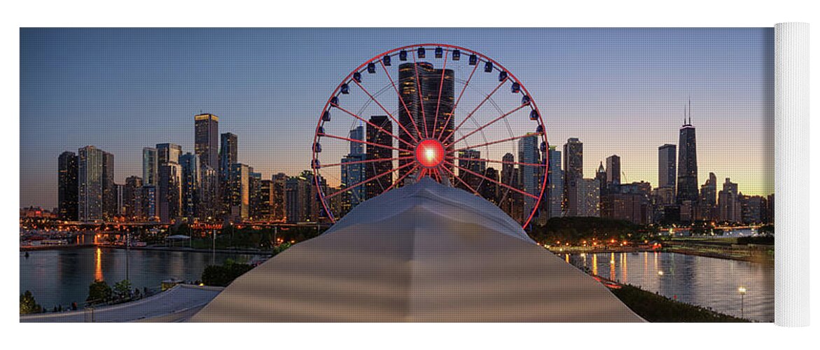 Chicago Yoga Mat featuring the photograph Navy Pier by Raf Winterpacht