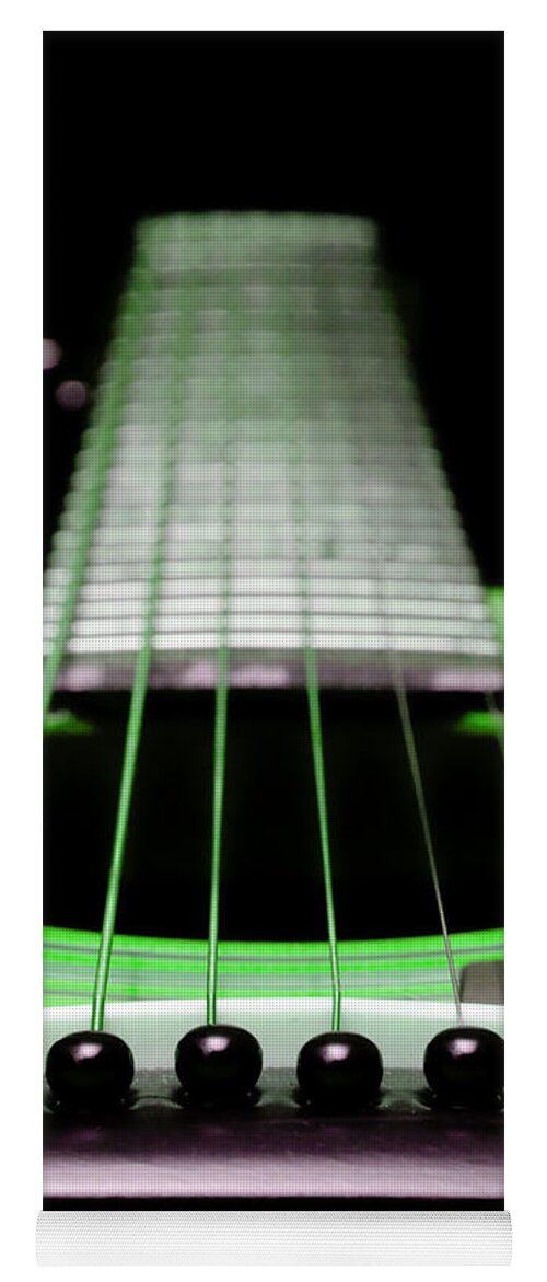 Andee Design Guitar Yoga Mat featuring the photograph Neon Green Guitar 18 by Andee Design