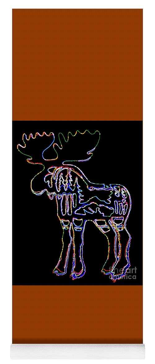 Neon Moose Yoga Mat featuring the photograph Neon Moose by Larry Campbell