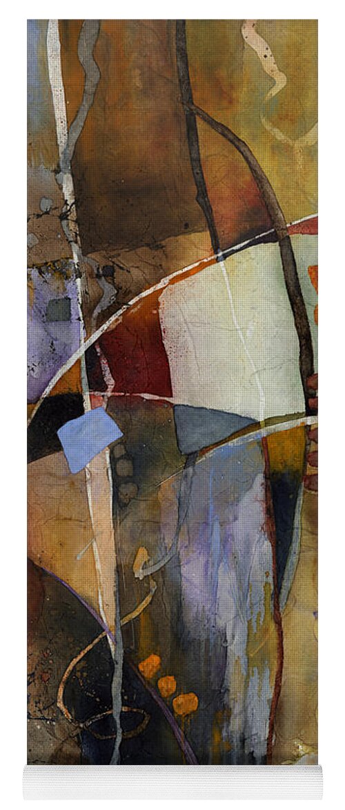 Abstract Yoga Mat featuring the painting Neutral Elements by Hailey E Herrera