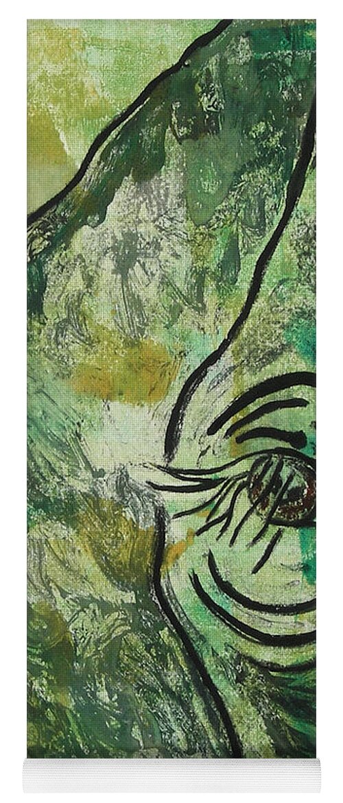 Monotype Yoga Mat featuring the mixed media Never Forgotten by Cori Solomon