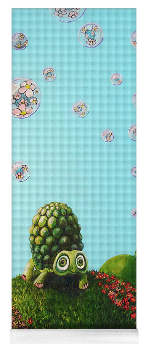 Turtle Yoga Mat featuring the painting Never Give Up by Mindy Huntress