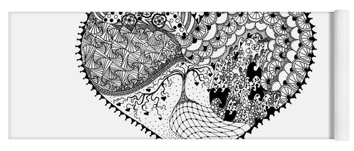 Drawing Yoga Mat featuring the drawing New Beginning by Ana V Ramirez