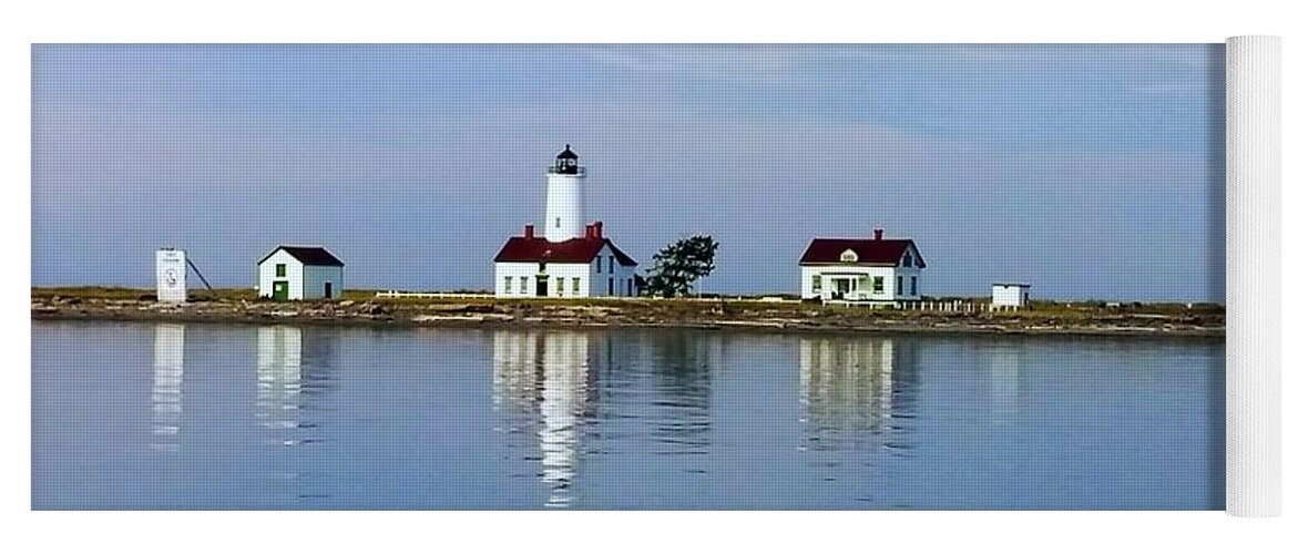 Lighthouse Yoga Mat featuring the photograph New Dungeness Lighthouse Sequim, WA by Alexis King-Glandon