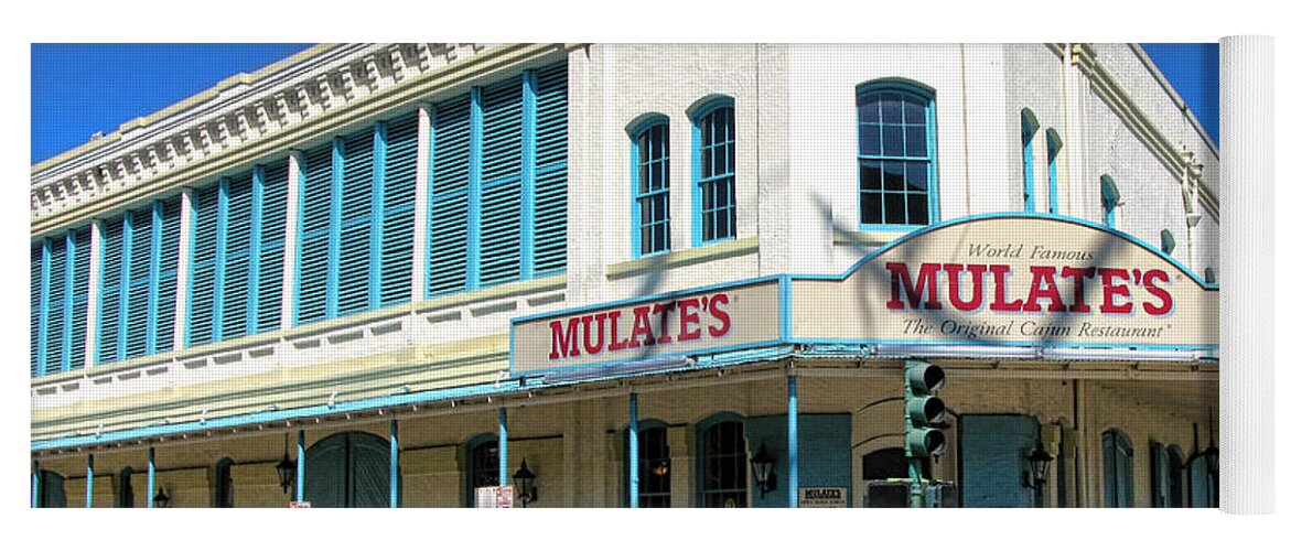 Mulate's Yoga Mat featuring the photograph New Orleans Mulate's by Olivier Le Queinec