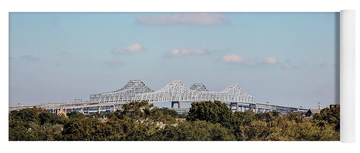 Highway Yoga Mat featuring the photograph New Orleans Twin Spans by Scott Pellegrin